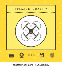 Quadcopter, flying drone icon. Graphic elements for your design