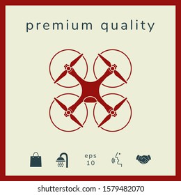 Quadcopter, flying drone icon. Graphic elements for your design