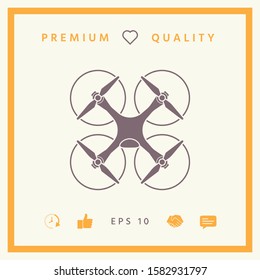 Quadcopter, flying drone icon. Graphic elements for your design