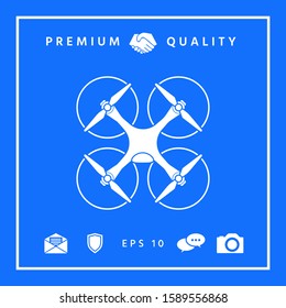 Quadcopter, flying drone icon. Graphic elements for your design