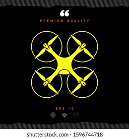 Quadcopter, flying drone icon. Graphic elements for your design