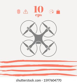 Quadcopter, flying drone icon. Graphic elements for your design