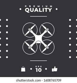 Quadcopter, flying drone icon. Graphic elements for your design