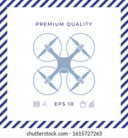 Quadcopter, flying drone icon. Graphic elements for your design