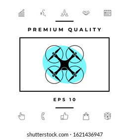 Quadcopter, flying drone icon. Graphic elements for your design