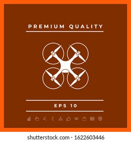 Quadcopter, flying drone icon. Graphic elements for your design