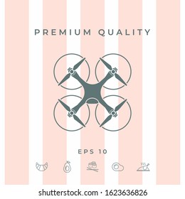Quadcopter, flying drone icon. Graphic elements for your design