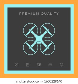 Quadcopter, flying drone icon. Graphic elements for your design