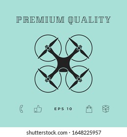 Quadcopter, flying drone icon. Graphic elements for your design