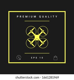 Quadcopter, flying drone icon. Graphic elements for your design