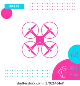 Quadcopter, flying drone icon. Graphic elements for your design