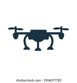 Quadcopter, flying drone icon. Simple vector graphics.