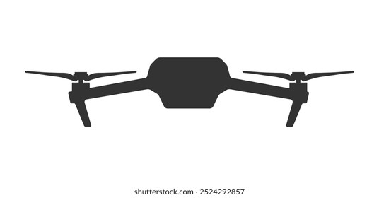 Símbolo de silhueta de ícones de drones voadores quadcópteros. Drone fpv com câmera de ação. Foto e vídeo. Imagem de ilustração vetorial. Isolado no fundo branco.