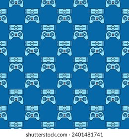 Quadcopter Gamepad with Smartphone vector concept blue creative seamless pattern