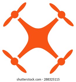 Quadcopter icon from Business Bicolor Set. Vector style: flat symbols, orange color, rounded angles, white background.