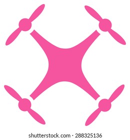 Quadcopter icon from Business Bicolor Set. Vector style: flat symbols, pink color, rounded angles, white background.