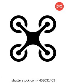 Quadcopter Icon Flat Style Isolated Vector Illustration