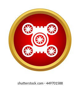 Quadcopter icon in simple style on a white background