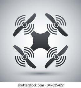 Quadcopter icon, stock vector