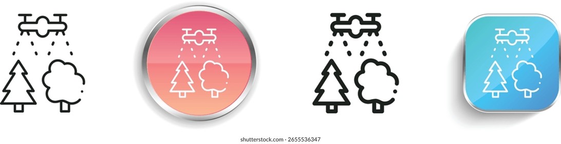 ícone quadricóptero. Design fino, linear, regular e estilo botão isolado no fundo branco