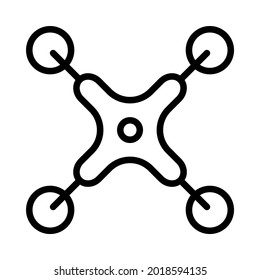 Quadcopter icon. Vector Illustration. Outline vector icon for web design isolated on white background.