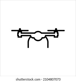 Quadcopter line icon, drone vector logo isolated on white background