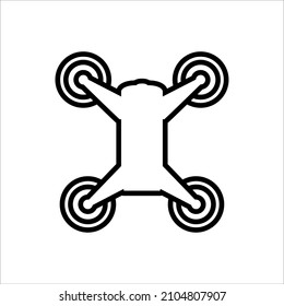 Quadcopter line icon, drone vector logo isolated on white background