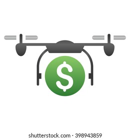 Quadcopter Payment vector toolbar icon for software design. Style is a gradient icon symbol on a white background.
