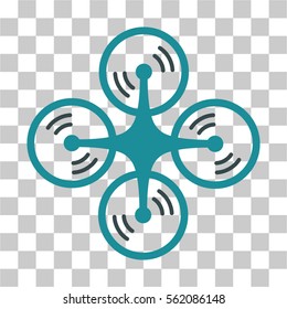 Quadcopter Screw Rotation vector pictograph. Illustration style is flat iconic bicolor soft blue symbol on a transparent background.