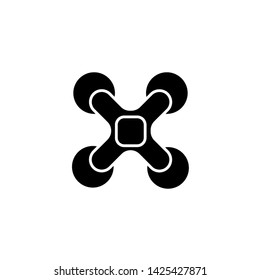 Quadcopter simple icon on white background. Vector illustration.