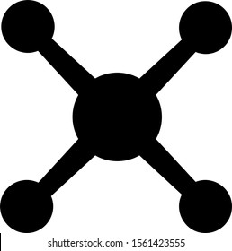 Quadcopter simple icon on white background. Vector illustration.