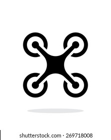 Quadcopter simple icon on white background. Vector illustration.