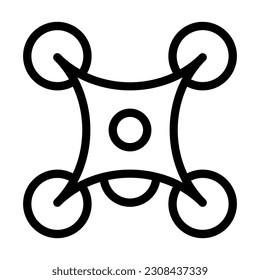 Quadcopter Vector Thick Line Icon For Personal And Commercial Use.
