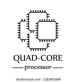 quad-core processor icon vector illustration