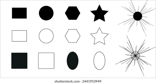 quadrangle, pentagon, hexagon, octagon icon. vector geometry pentagonal, hexagonal, octagonal polygon.