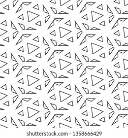 Quadrangles, triangles ornament. Polygons background. Geometric motif. Simple shapes wallpaper. Geometrical backdrop. Digital paper, web designing, textile print. Seamles pattern
