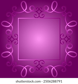 
Quadrangular frame decorated with an original pattern on a purple background