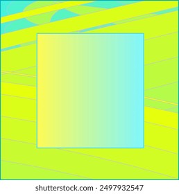 Quadrangular frame on a blue and yellow background