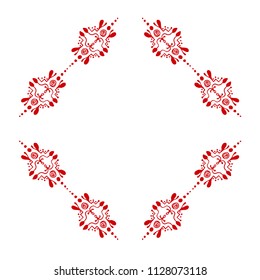 Quadrangular rhomboid decorative ornamental border with corner. For children, women, wedding holiday
