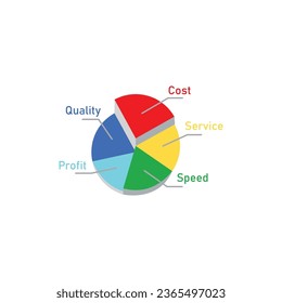 quadrant concept  diagram  logo illustration