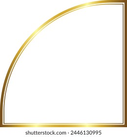 Quadrant Form Gold Bilderrahmen Luxus Goldener Rahmen Goldrahmen Rahmen Goldene Vektorgrafik Rahmen Banner Dekoration Element Vorlage Isolierter Hintergrund Bild Hochzeitsrahmen Jubiläum 