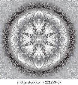 Quadrate black and white ornament for design