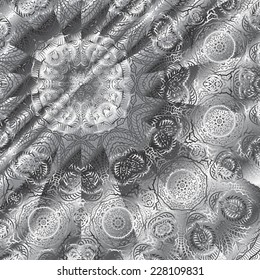 Quadrate black and white ornament for design
