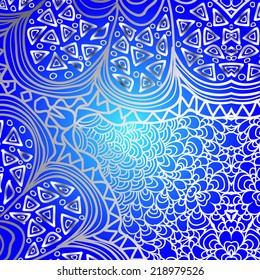Quadrate blue gradient ornament for design