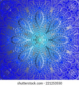 Quadrate blue gradient ornament for design