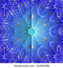 Quadrate blue gradient ornament for design
