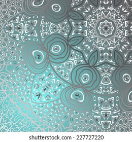 Quadrate blue ornament for design and background