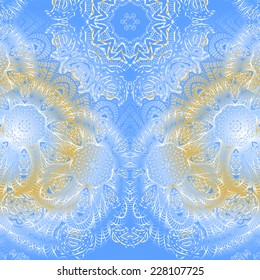 Quadrate blue ornament for design and background