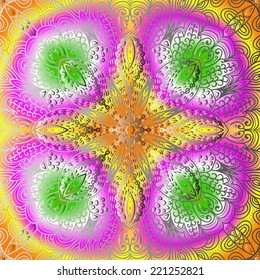 Quadrate bright varicolored pattern for design