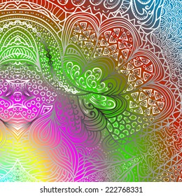 Quadrate bright varicolored pattern for design